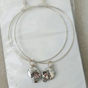 Ed Hardy Skull Hoop Earring in Base Metal